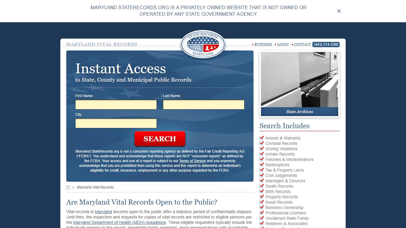 Maryland Vital Records | StateRecords.org